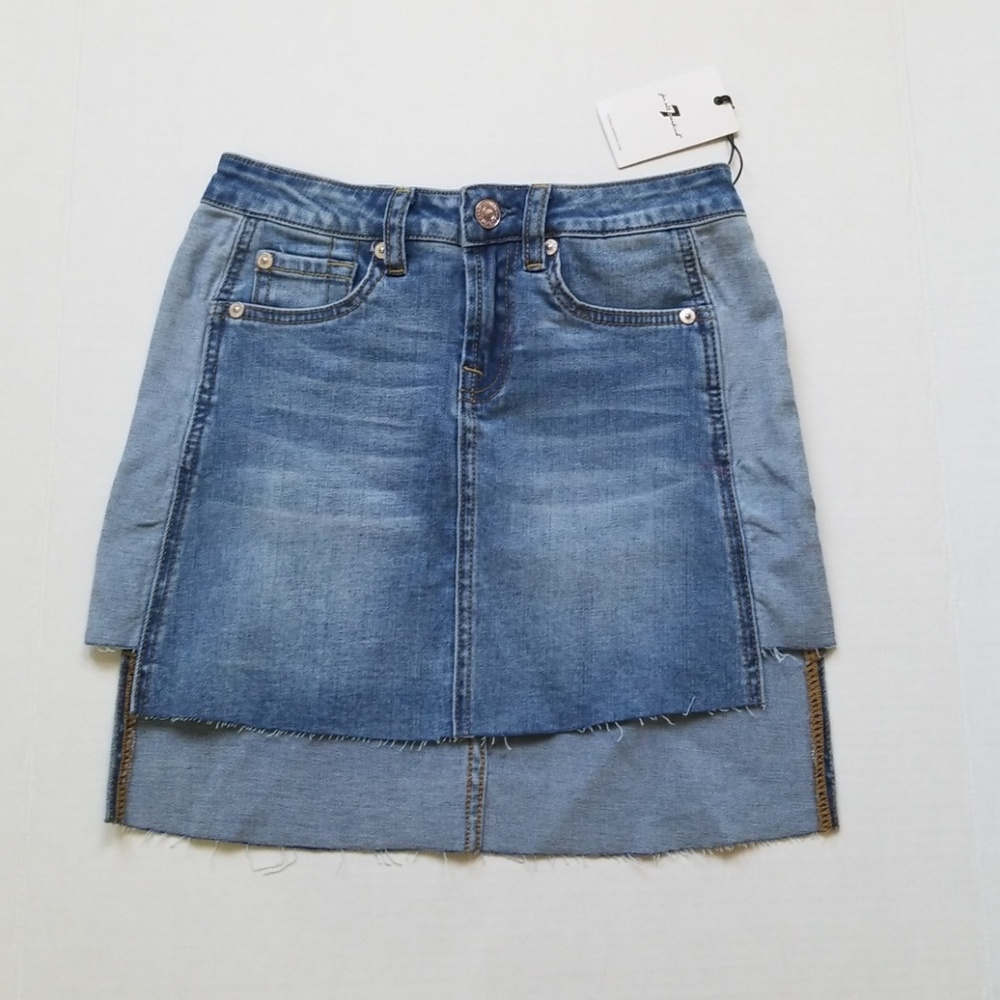 7 For All Mankind Girls Hi-Lo Denim Skirt size 8